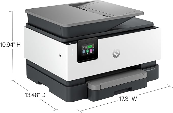 HP OfficeJet Pro 9125e All-in-One Printer, Color, Printer-for-Small Medium Business, Print, Copy, scan, fax,Touchscreen; Smart Advance Scan, 3 month Instant Ink trial included