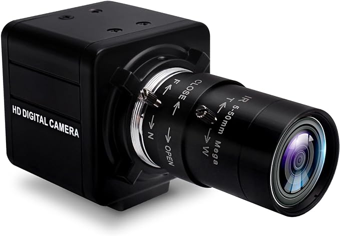 SVPRO 1080P Webcam with Zoom Lens, 5-50mm 10X Optical Zoom,Manual Focus,H.264, Low Light PC Camera with IMX323 Sensor USB Comptuer Camera for Streaming,Video Conference,Studio Recording