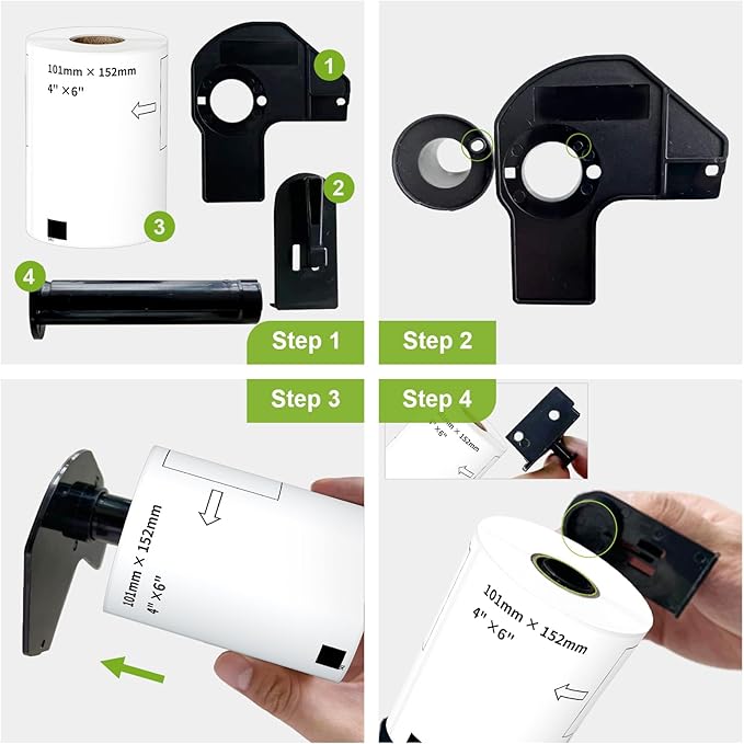 Compatible 4" x 6" Shipping Labels Replacement for DK-1241 Compatible with Brother QL Label Printers (12 Rolls + 1 Frame, 200 Labels/Roll)