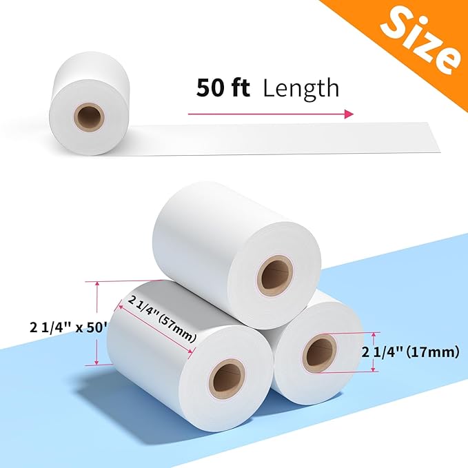 20 Rolls 2 1/4" x 85' Thermal Paper Cash Register POS Receipt Paper Fits for Most Credit Card Terminals