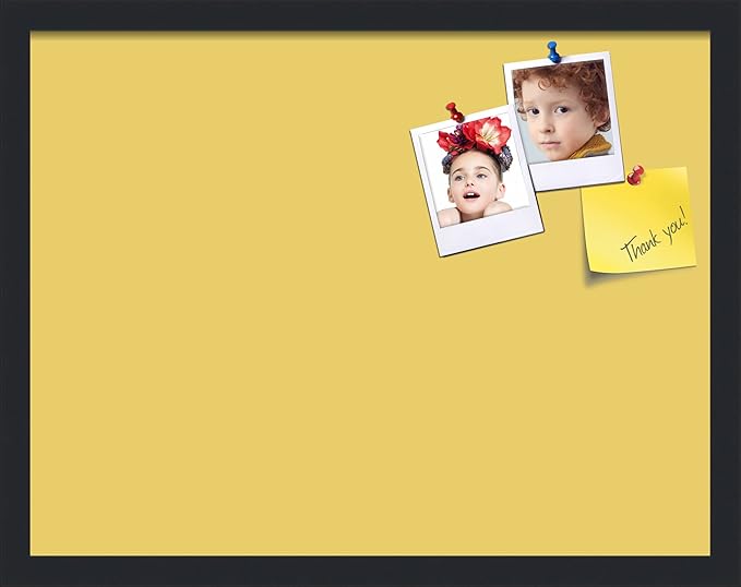 PinPix 22x17 Inch Cork Bulletin Board. This Decorative Framed Pin Board Comes with Honey Pastel Design and a Satin Black Frame. Ideal for Home Office Decor or Message Board (PinPix-1810)