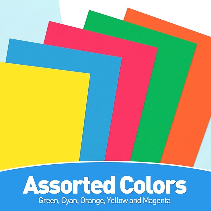 Two Pocket Folders, RAZCC 30 Pack File Folders with Pockets Fit Letter Size Paper, Thick Paper File Folder for School Office Business Home, Assorted 5 Colors