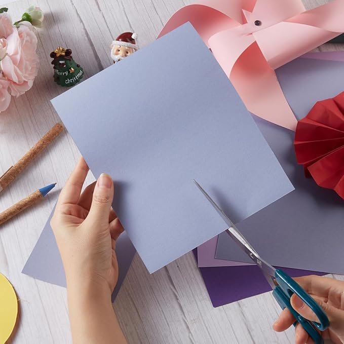 30 Sheets 8.5x11 Color Tones Cardstock Paper 250GSM Thick Paper Cards for Birthday Party, Invitations and DIY Crafts Decoration (Purple)