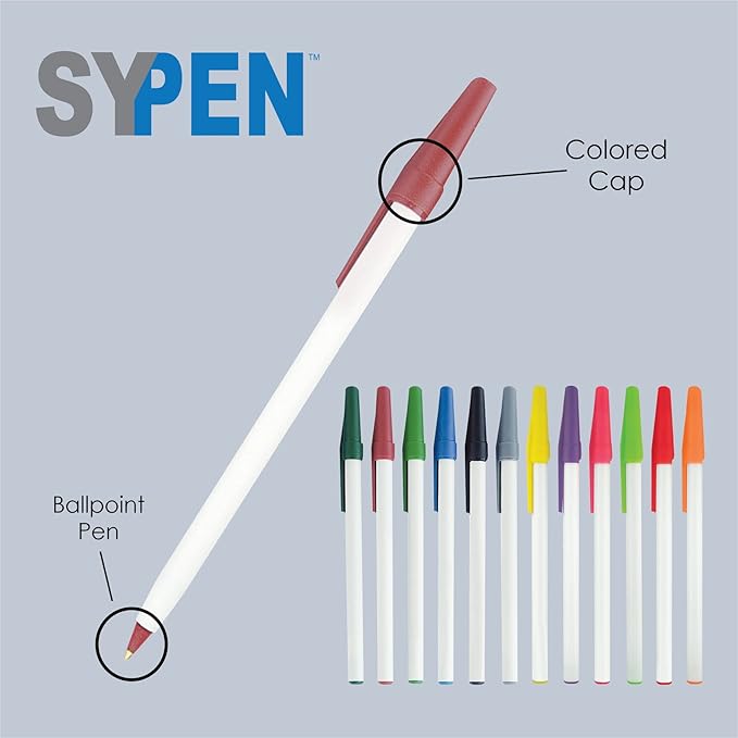 Personalized Stick Pens With your Custom Logo or Text-500 Pack Bulk-for Businesses, Parties, and Events, Custom Printed Slim Ballpoint Pens with Cap, Black, Black Ink