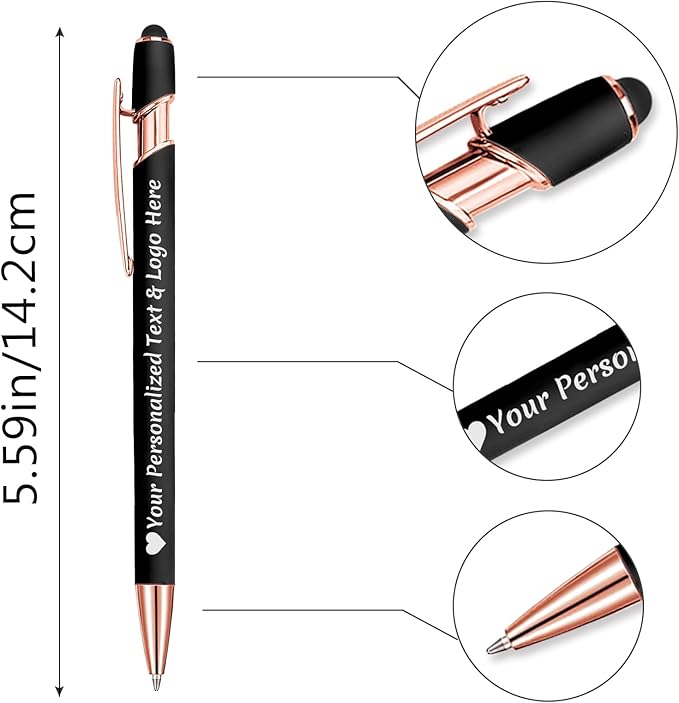 STREADVE 300 Personalized Custom Pens Engraved Writing Pen with Name Logo, Customized Promotional Items Stylus Pen Gifts for Women Realtor Birthday Wedding Business, Purple