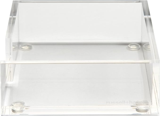 russell+hazel Acrylic Sticky Notes Bloc Tray, Home and Work Office Organization, 4” W x 4” L x 1.5” H, 1 Count