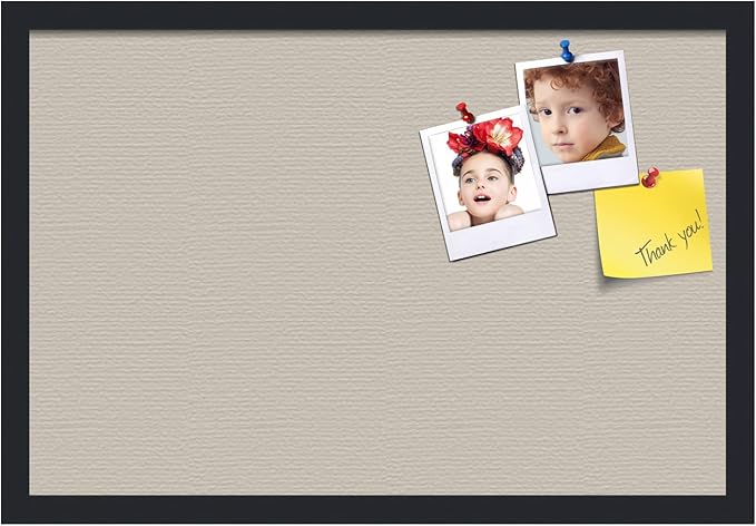 PinPix 24x16 Inch Cork Bulletin Board. This Decorative Framed Pin Board Comes with Desert Pastel Design and a Satin Black Frame. Ideal for Home Office Decor or Message Board (PinPix-1815)