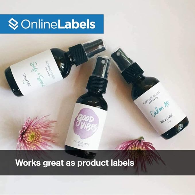 4 x 2 Rectangle Mailing Labels - Permanent, White Matte - Address, Shipping, Gift - Pack of 250 Labels, 25 Sheets - Inkjet/Laser Printers