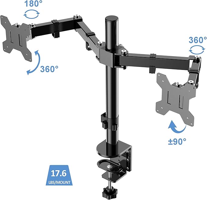 Rocelco 40" Large Height Adjustable Standing Desk Converter with Dual Monitor Mount BUNDLE - Quick Sit Stand Up Computer Workstation Riser - Retractable Keyboard Tray - Teak Wood Grain (R DADRT-40-DM2)