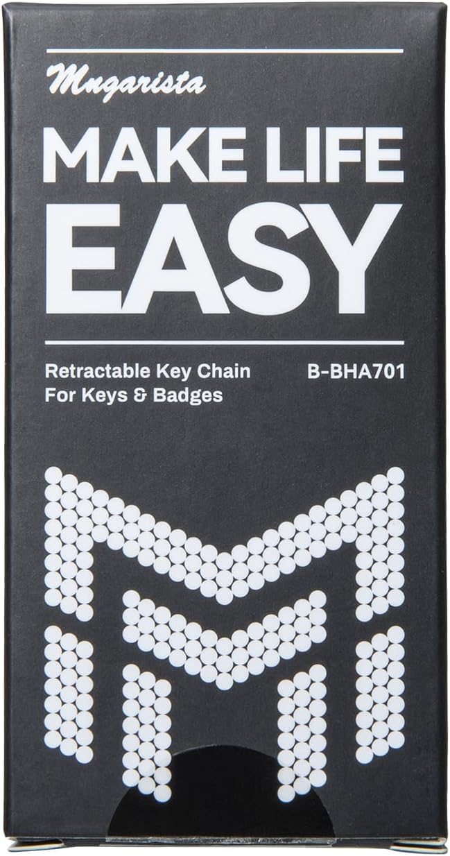 MNGARISTA Heavy Duty Retractable Keychain with Belt Clip, Retractable ID Badge Reel, Badge Holder with 31.5' Steel Cord and Key Ring, 9.0oz
