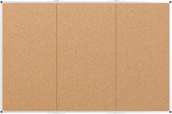 VIZ-PRO Large Cork Bulletin Board/Foldable Noticeboard, 96 X 48 Inches, Silver Aluminium Frame