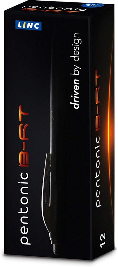 Pentonic BR-T Retractable Ballpoint Pens, 12 Count, Blue Ink, 0.7 mm Fine Point, Smooth Writing For Journaling, Office & School (PEN12123)