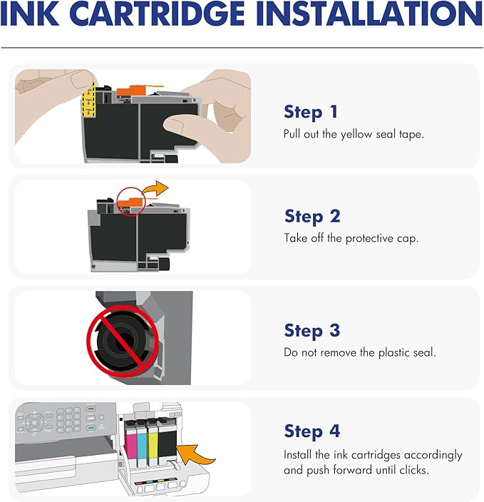 Cool Toner LC406XL LC406 Ink Cartridges for Brother Printer MFC-J4335DW MFC-J5855DW LC 406 XL for MFC-J6555DW MFC-J4535DW MFC-J6955DW MFC-J4345DW MFC-J5955DW HL-JF1 5 Pack-2Black Cyan Magenta Yellow