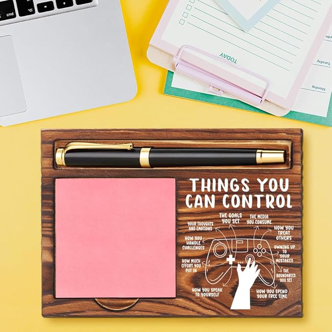 Inspirational Quotes Office Sticky Note Holder, Cute Sticky Note Holder, Thank You Appreciation Gifts for Friends Women Men Coworkers, Office Desk Self-Stick Note Pad Holders YB364