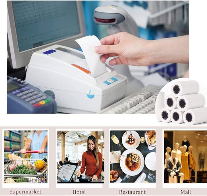 OausTect 2 1/4 x 85 Thermal Paper Rolls, Thermal Receipt Printer Paper for Credit Card Machine, Cash Register, POS (50 Rolls)