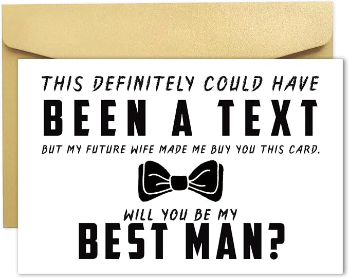 YiKaLus Funny Will You Be My Best Man Card, Best Man Proposal Card, Wedding Invitation Card for Groomsman, Card for Groomsman