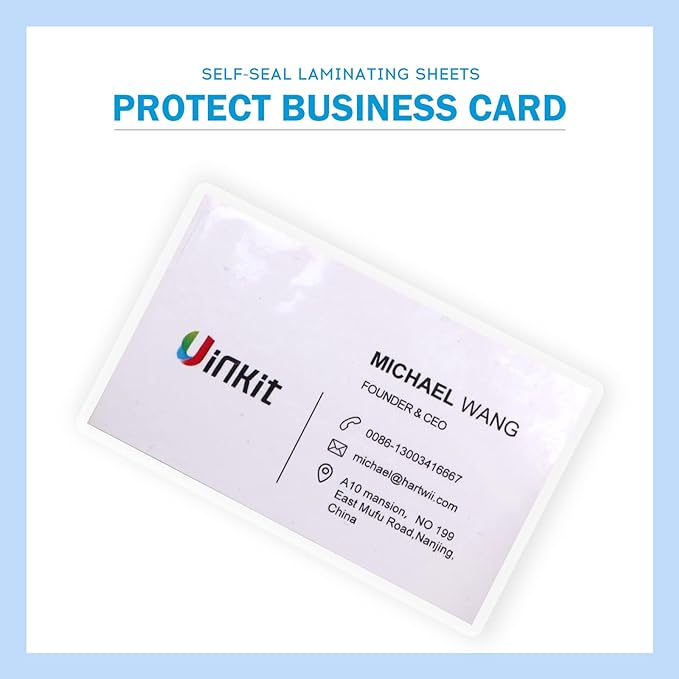 Uinkit Self Sealing Laminating Pouches, Waterproof Lamination Pouches, Permanent Adhesive 10mil Thickness 2.6x3.9inches 110Pack No Machine Needed (2.6x3.9Inchesx110Pack)