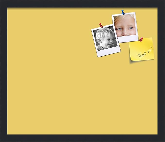 PinPix 20x17 Inch Cork Bulletin Board. This Decorative Framed Pin Board Comes with Honey Pastel Design and a Satin Black Frame. Ideal for Home Office Decor or Message Board (PinPix-1810)
