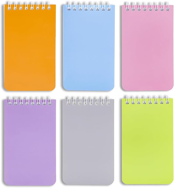 6pack Pocket Notebook Small Notepad Pocket Notepad Small Spiral Notebooks 3X5Inches (6-2)