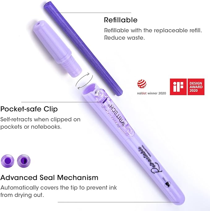 WRITECH Retractable Highlighters Assorted Colors: Chisel Tip Click Aesthetic Highlighter Marker Pens Pack Multi Colored Ink No Bleed Smear for Highlighting Journaling (12ct Neon+Pastel)