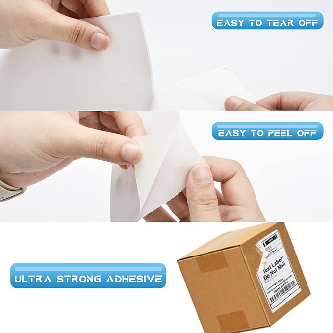 MFLABEL® 40 Rolls of 250 4x6 Direct Thermal Blank Shipping Labels for Zebra 2844 Zp-450 Zp-500 Zp-505