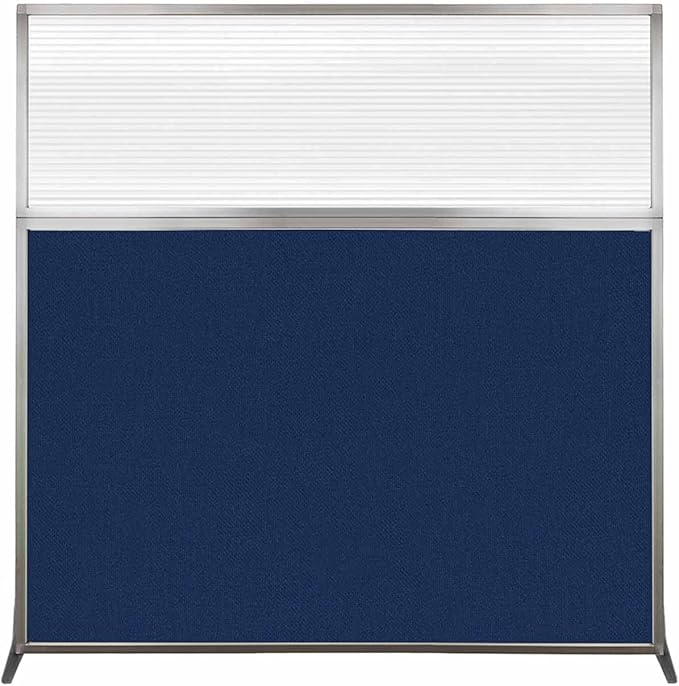 Versare Hush Screen Portable Room Divider | Workstation Wall Divider | Freestanding Privacy Hush Panels | Clear Fluted Windows | Fabric Office Divider Screen | Great for Room Separation