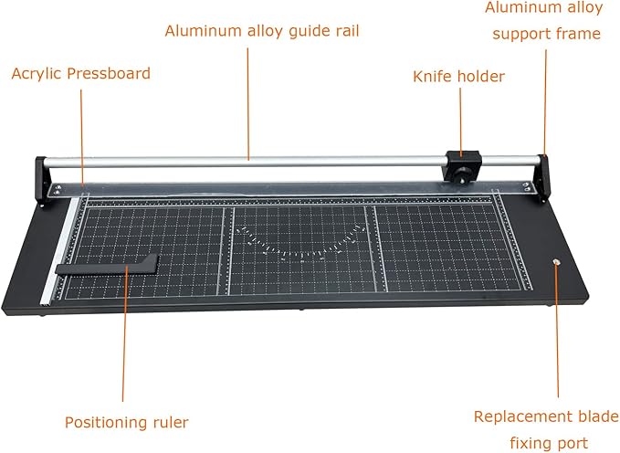 TECHTONGDA Paper Trimmer 36" Cut Length 8-10 Sheets Capacity, Professional Rotary Photo Paper Cutter and Trimmer with Angle Line and 2 Spare Blades for Offices, Schools and Crafts