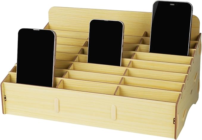 HengTianMei 24 Grid Cell Phone Organizes Storage Box for Office School Classroom