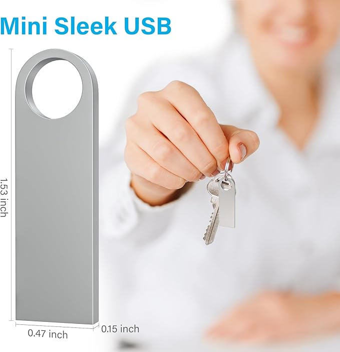 ABLAZE Custom Flash Drive 128GB 10 Pack, Personalized USB with Your Logo Metal Thumb Drives USB 2.0 Memory Stick Pendrive (Sliver)