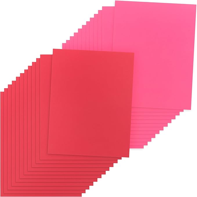 Hygloss 90 Sheets Valentine’s Day Colored Paper - 8.5x11-Inch Red and Pink Letter Size Color Copy Paper - 24 lb/ 89 GSM, Acid-Free, Fade-Resistant