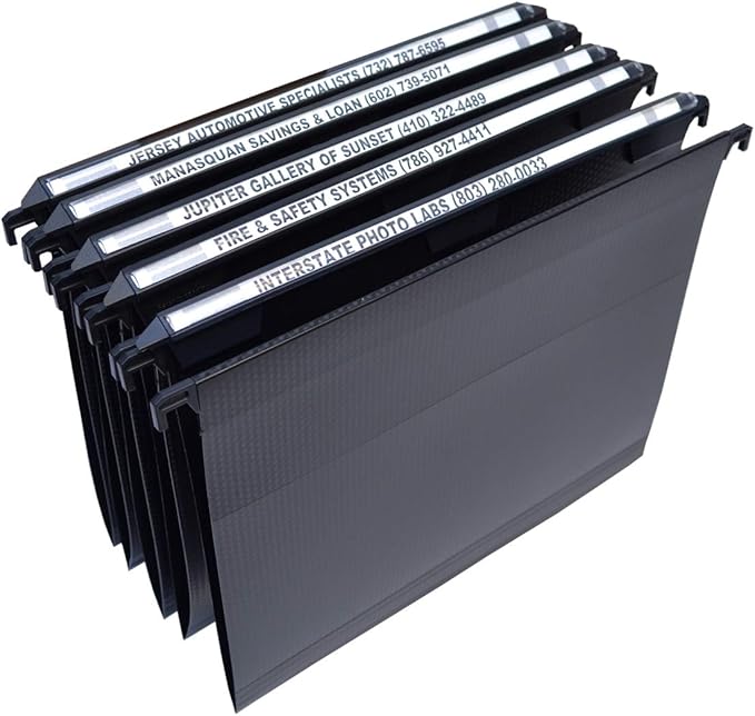 Ultimate Office MagniFile Hanging File Folders (Black, V-Base Letter, Set of 5)