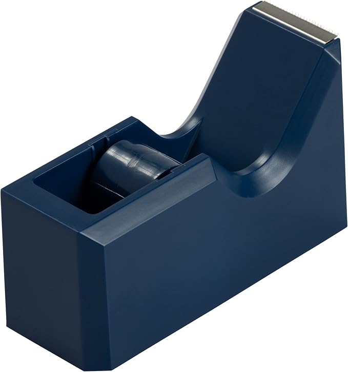 JAM PAPER Colorful Desk Tape Dispensers - Navy Blue - Sold Individually
