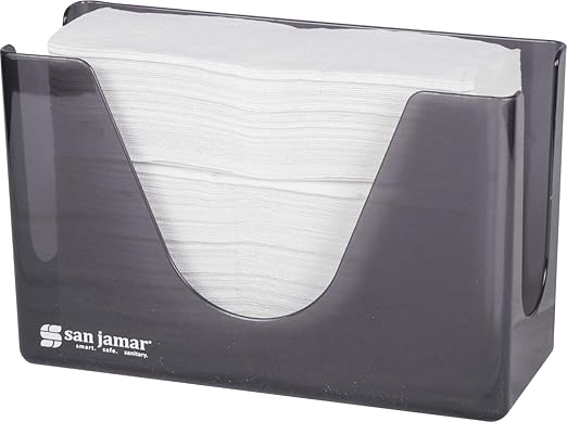 San Jamar Carlisle FoodService Products Plastic Countertop Folded Towel Dispenser, Black