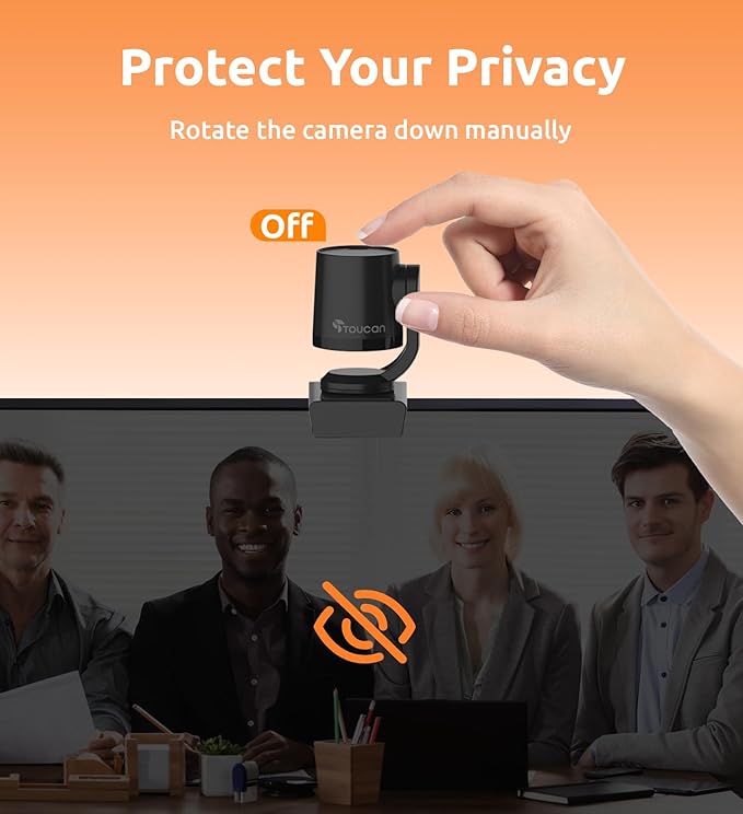TOUCAN 1080P Webcam with Microphone,FHD Streaming Camera with 1080P/60fps,Privacy Protection Plug Play Ultra Compact Web Cam w/ 89°View for Computer/Meeting/Online Classes/Zoom/YouTube