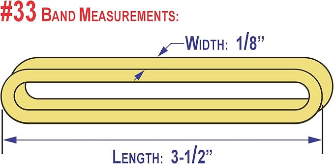 3-1/2" x 1/8'' - Size #33 - Rubber Band Depot - Everyday Rubber Bands, Business Bands - Approximately 205 Per Bag - 1/4 Pound Bag
