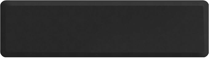 NewLife by GelPro Anti-Fatigue Nonslip 1/2" Thick Hard Floor Utility Mat for Garage, Patio and Kitchen, 20" x 72", Leather Grain Black