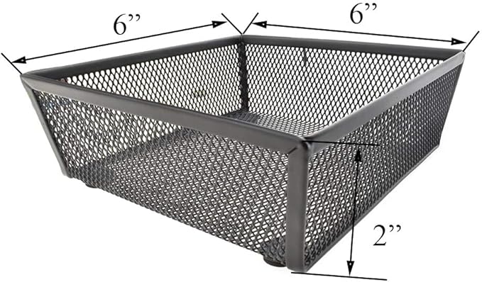 HAHIYO Stackable Mesh Tray Cup 6 x 6 x 2 inches Sturdy Container for Desk Drawer Organizer Collection for Home Office School kitchen Soft Foam Feet No Sharp Edges 2 Pack Black