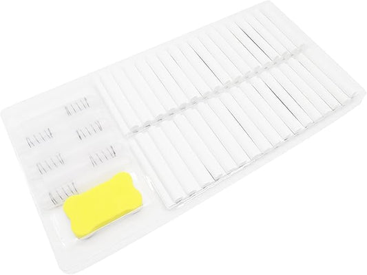 70PCS White Dustless Chalk with 6 Holders & Eraser – Non-Toxic Bulk Chalk Set for Blackboards, Perfect for School, Office, and Home Use.