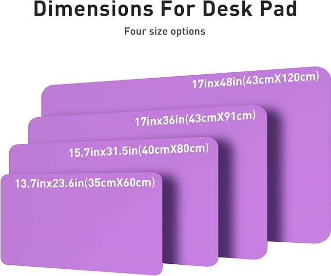 Aothia Leather Desk Pad Protector, Office Desk Mat, Large Mouse Pad, Non-Slip PU Leather Desk Blotter, Laptop Desk Pad, Waterproof Desk Writing Pad for Office and Home (48"x17", Iris Violet)