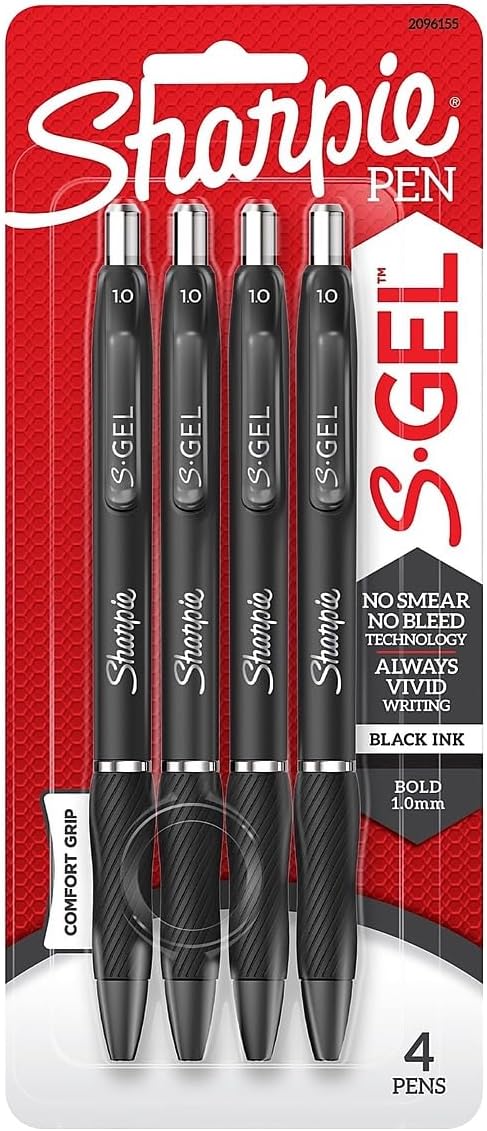 SHARPIE S-Gel BOLDPT Black 4CT