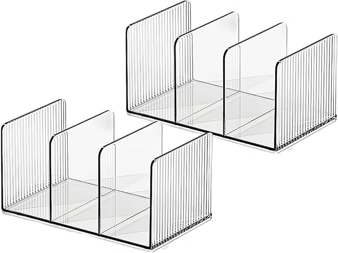 Acrylic Desk File Organizer,Office Desktop Binder File Folder Mail Organizer,Handbag Purse Book record Magazine Holder (2 Pack)