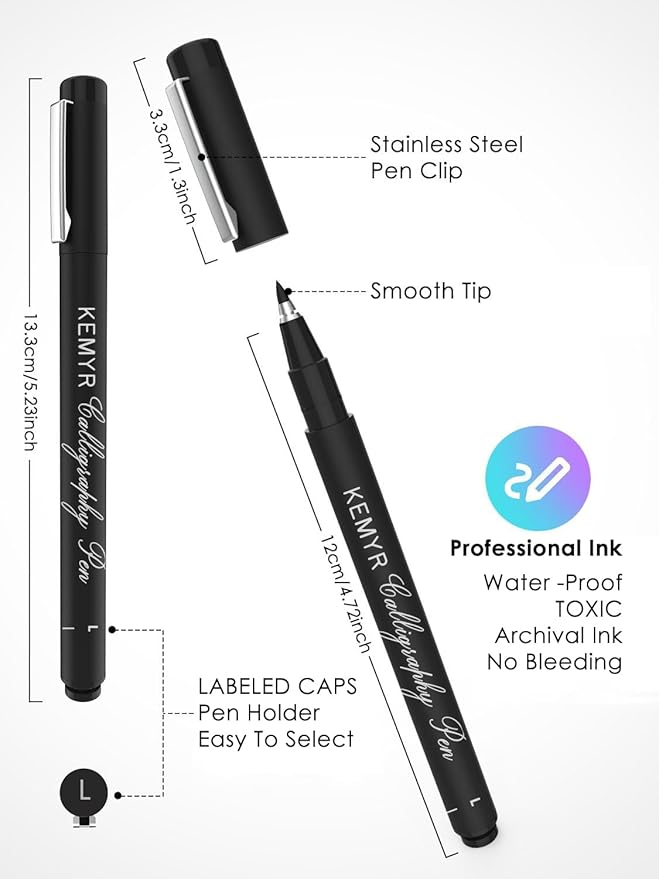 8 Micro Fine liner Drawing Art Pens Calligraphy Pens: XS-E3.0 Size Black Art supplies Waterproof Archival Black Ink Markers For Artists,Use for Professional Watercolor,Sketching