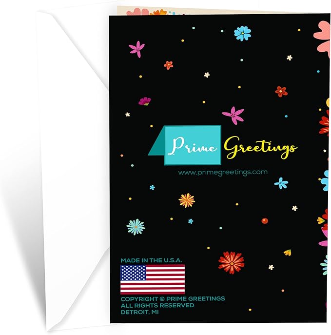 Prime Greetings Mother's Day Card, Made in America, Eco-Friendly, Thick Card Stock with Premium Envelope 5in x 7.75in, Packaged in Protective Mailer… (Wife)