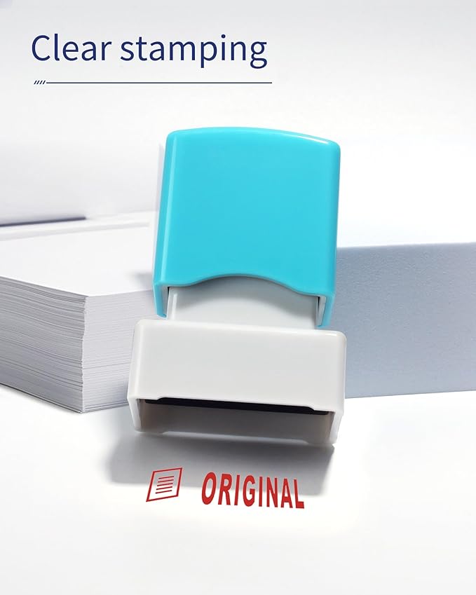 WAFJAMF Original Stamp–Message Stamp Pre-Inked Office Stamp Refillable Red Ink Preinstalled-Medium