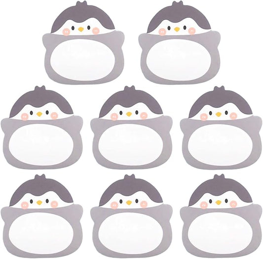 8 Packs Kawaii Penguin Sticky Notes, Aesthetic Sticky Notes Set, Cartoon Inspirational Sticky Notes, Animals Shape Markers, Cute Anime Sticky Note Tabs for Office School Creative Gifts