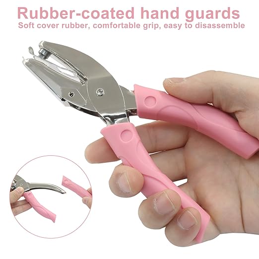 Handheld Hole Paper Punch, Star Hole Punch, 1/4 Inch Metal Single Hole Puncher with Soft Grip Handle for DIY Craft, Scrapbooking, Tags, Paper Projects