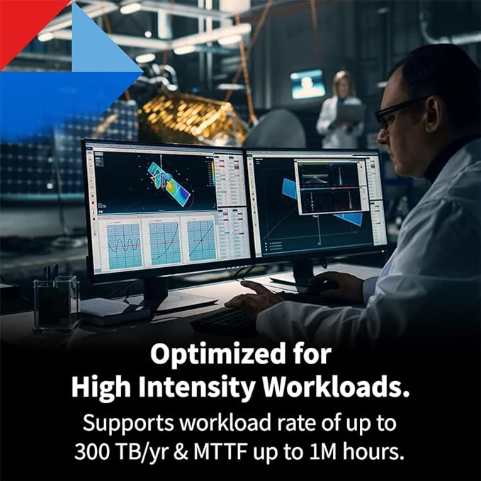 Toshiba X300 PRO 16TB High Workload Performance for Creative Professionals 3.5-Inch Internal Hard Drive – Up to 300 TB/Year Workload Rate CMR SATA 6 GB/s 7200 RPM 512 MB Cache - HDWR51GXZSTB