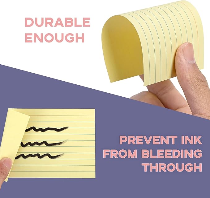 300Pcs Colored Index Cards 5x8, Goefun Lined Flashcards, 6 Color Notecards for Studying, Recipes, Memo Cards, Office Supply, To Do List, Presentation