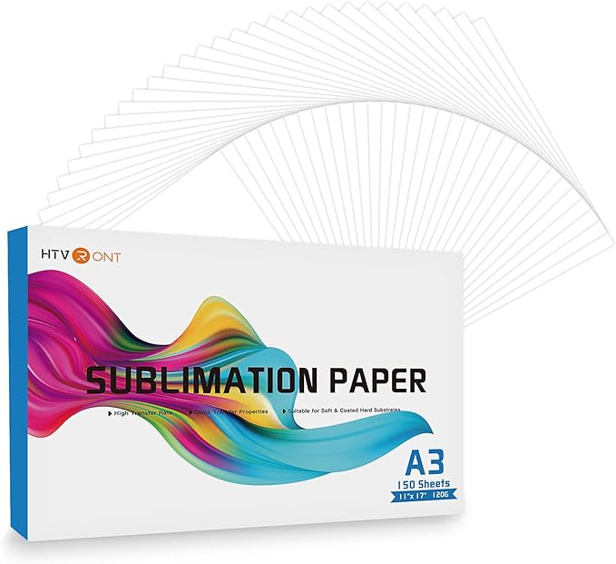 HTVRONT Sublimation Paper 11x17 inches - 150 Sheets Inkjet Sublimation Paper Compatible with Inkjet Printer 120gsm…