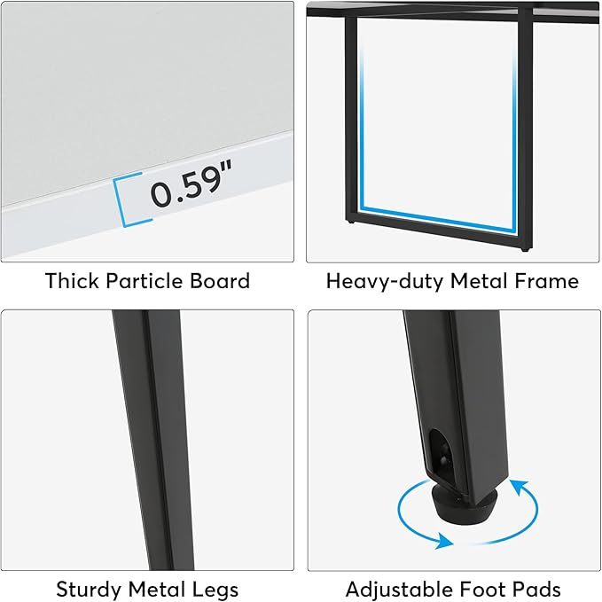 Tribesigns 8FT Conference Table, 94.48L x 47.21W x 29.52H Inches Boat Shaped Meeting Table with Rectangle Grommet, Modern Seminar Table for Office Meeting Conference Room (White & Black, 8ft)